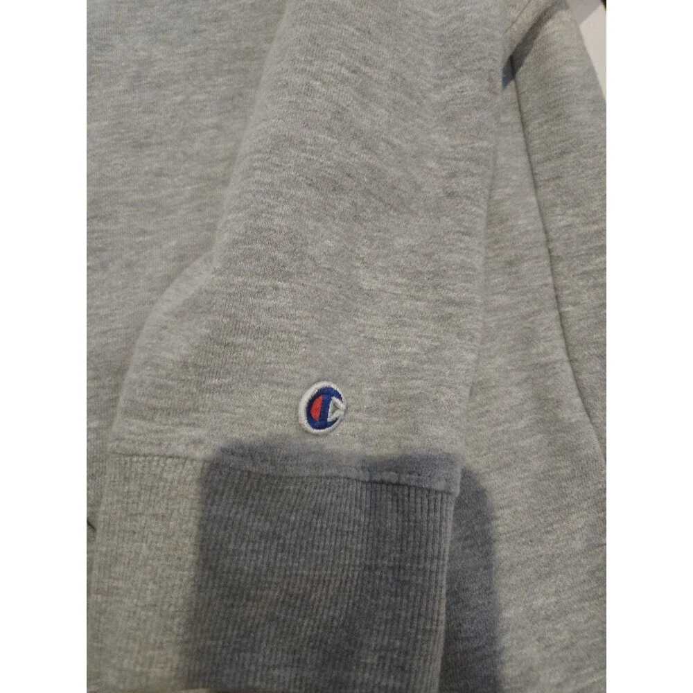 Champion Sweatshirt Mens Xl Gray Jacket Logo Hoodie Spell Out Graphic Modern